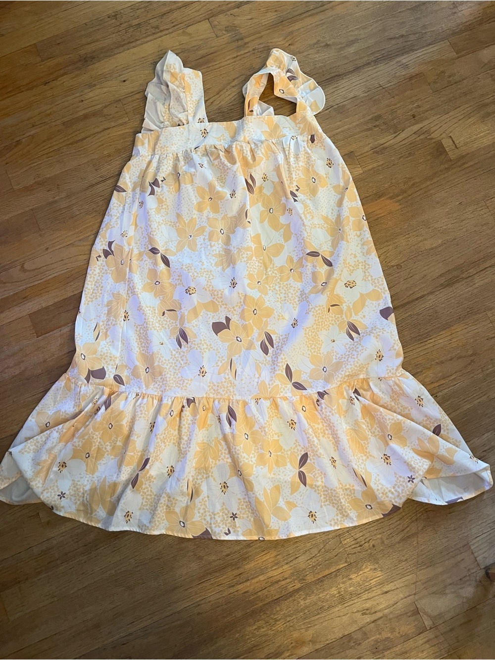Girls' Yellow Floral Ruffle Sundress